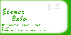 elemer babo business card